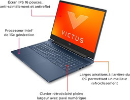 HP Victus 16-r0005sf Ordinateur Portable Gaming 16" FHD IPS 144 Hz, 