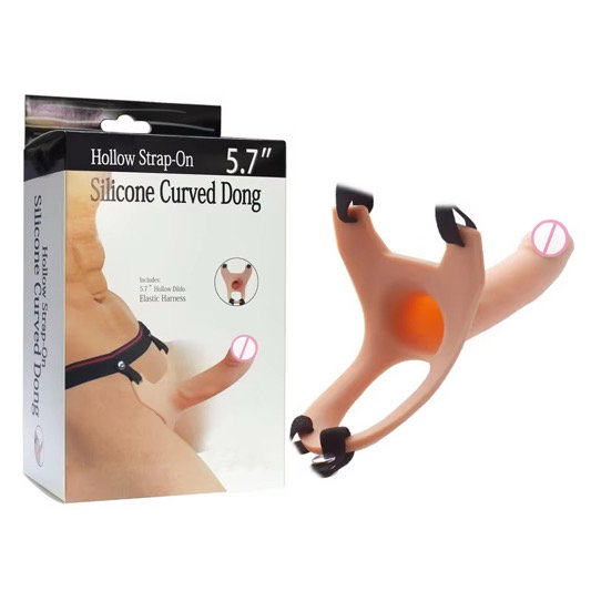 Wearable Penis Enlargement Sleeve Silicone Hollow Realistic Strap On Harness _1