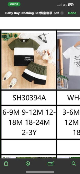 20 pieces of short sleeve suits catalog 