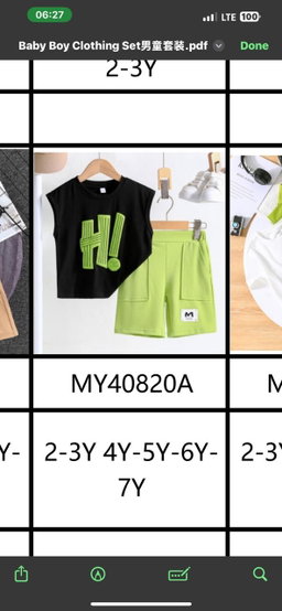 20 pieces of short sleeve suits catalog 