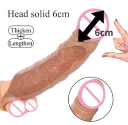 Vibrating 25cm Realistic Dildo Penis Sleeve
