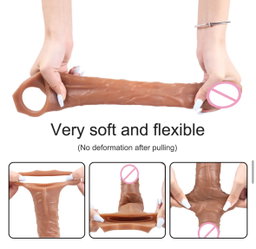 Vibrating 25cm Realistic Dildo Penis Sleeve