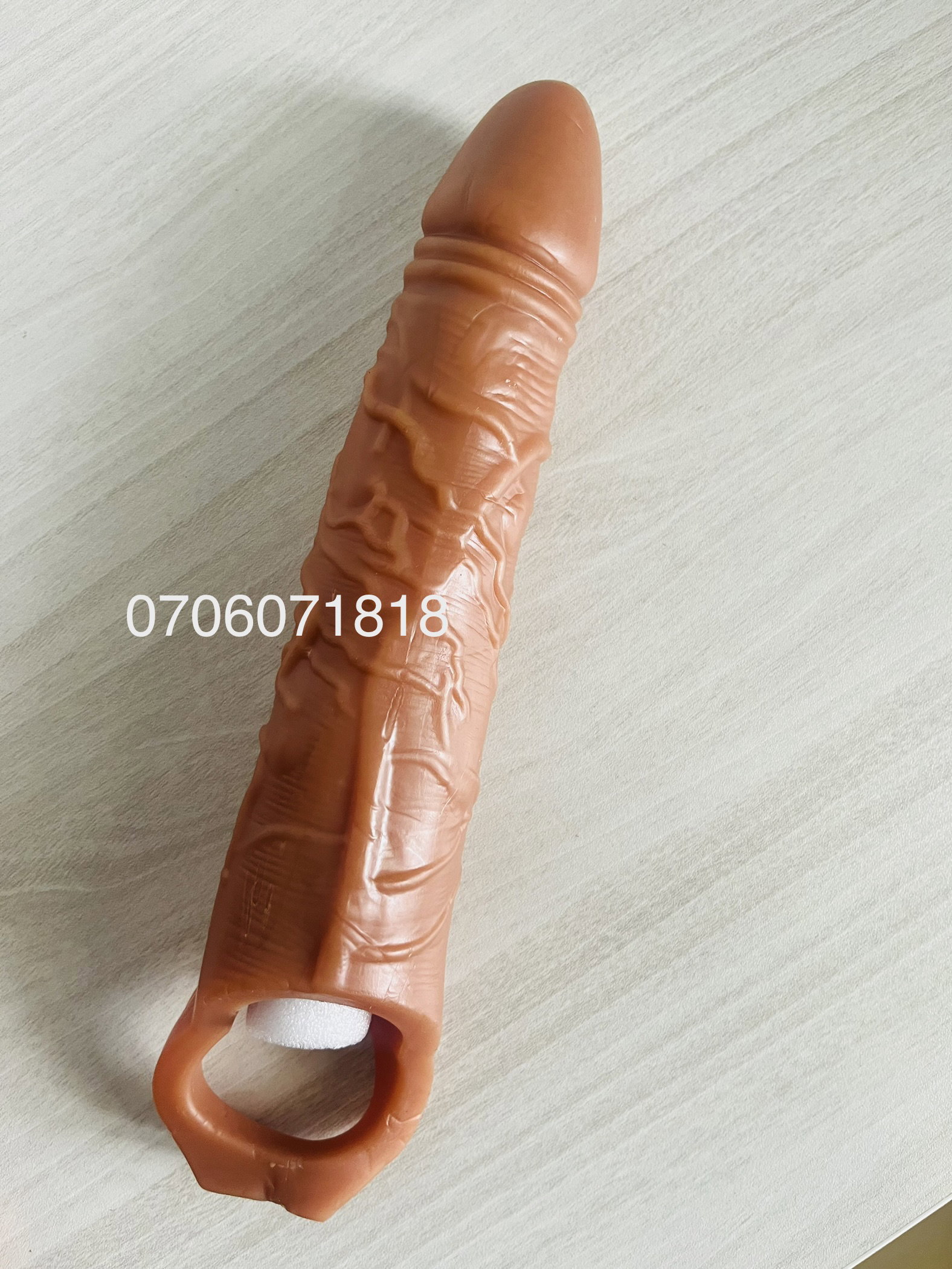 Vibrating 25cm Realistic Dildo Penis Sleeve_1