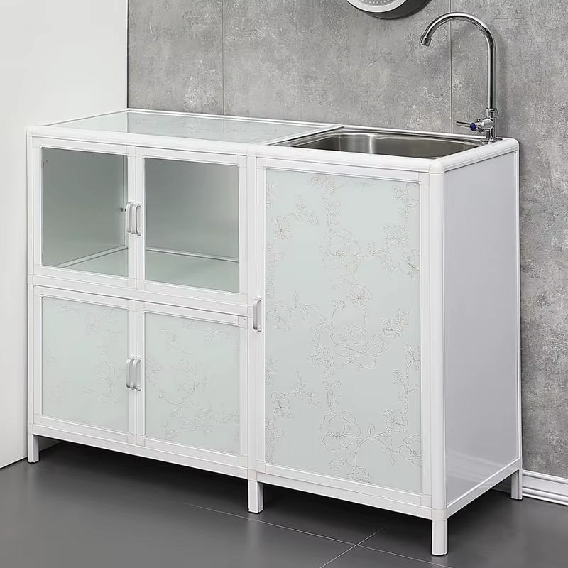 Meuble Évier CleanLine – 2 en 1 avec Rangement & Robinet Inox