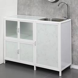 Meuble Évier CleanLine – 2 en 1 avec Rangement & Robinet Inox