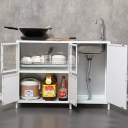 Meuble Évier CleanLine – 2 en 1 avec Rangement & Robinet Inox