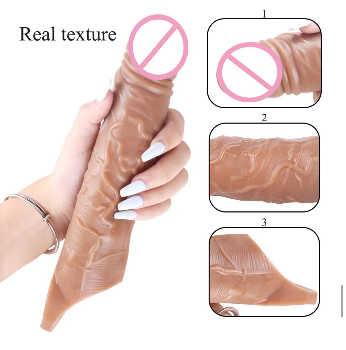 25cm Realistic Dildo Penis Sleeve_2