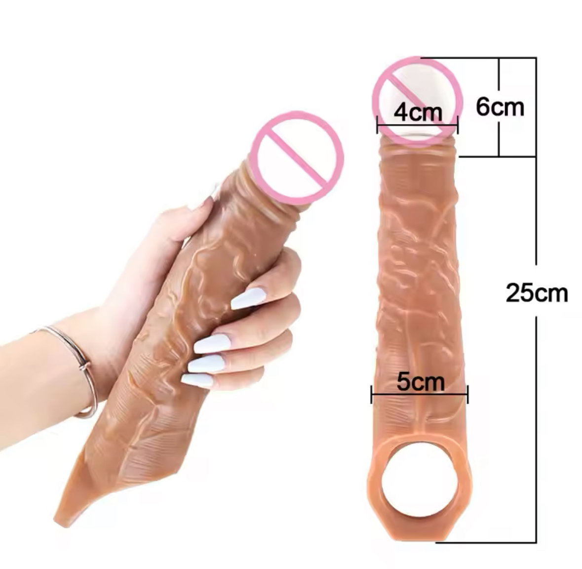 25cm Realistic Dildo Penis Sleeve_0