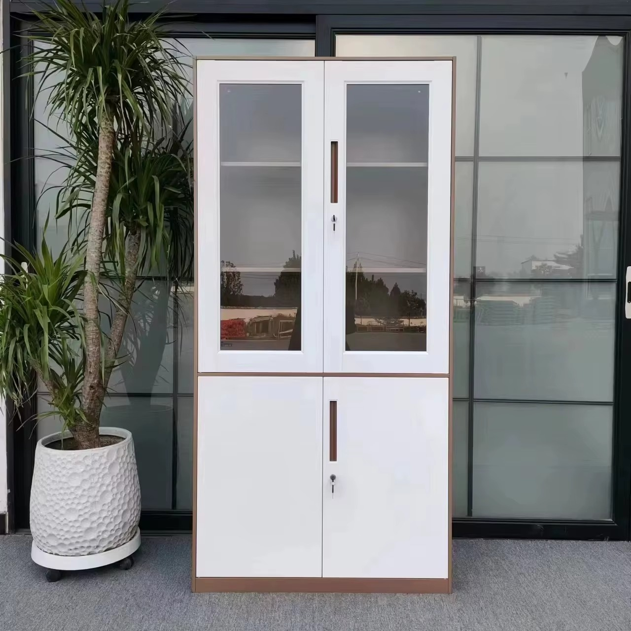 Armoire Métallique Vitrée SecureGlass – 2 à 5 étagères avec serrure_0