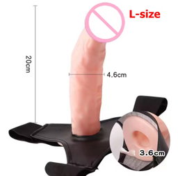 Male Wearable Penis Condom Realistic Hollow Dildo 