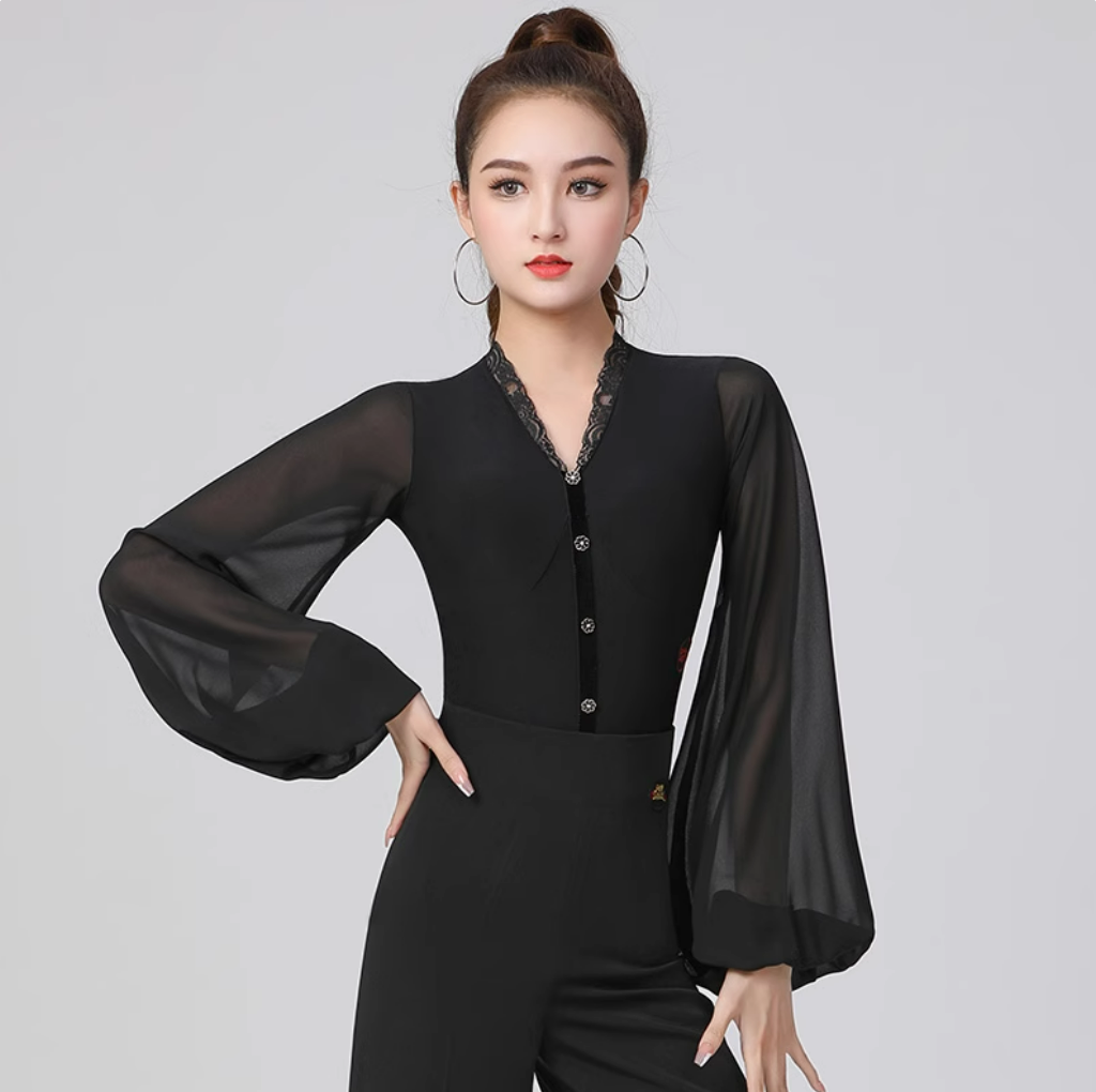 DBL- V-neck small lace edge (Top)_1