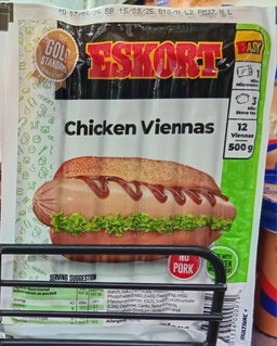 Eskort Premium Chicken Viennas 500gr