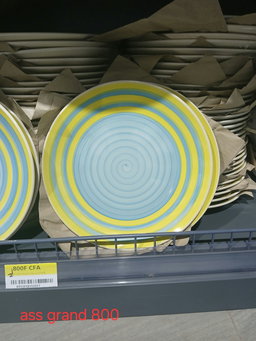 Assiette Grand Format SpiralColor – Bleu & Jaune
