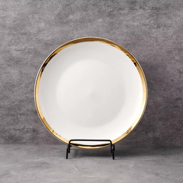 Assiettes en céramique de luxe à bord doré