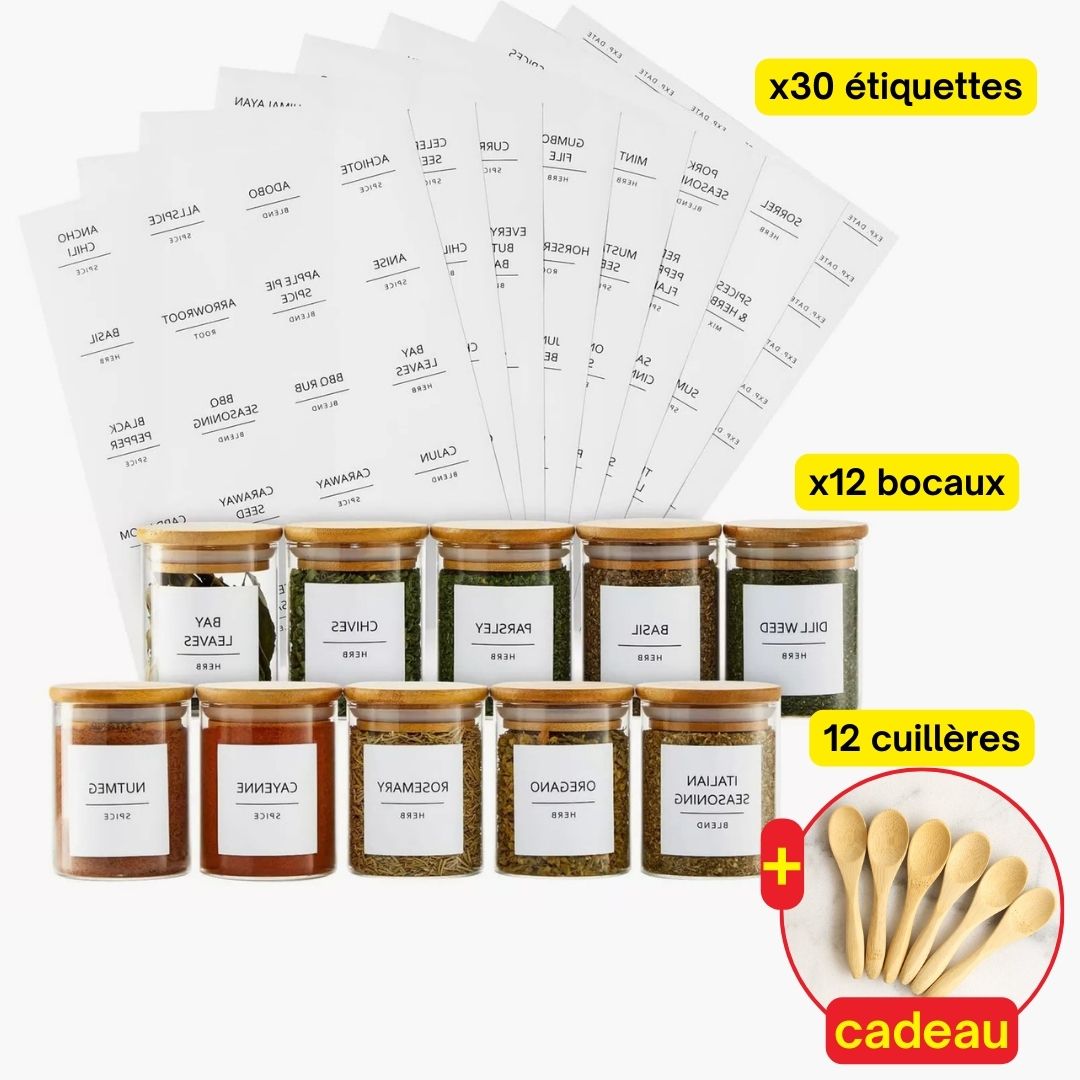 lot de 12 bocaux en verre avec couvercle hermétique _0