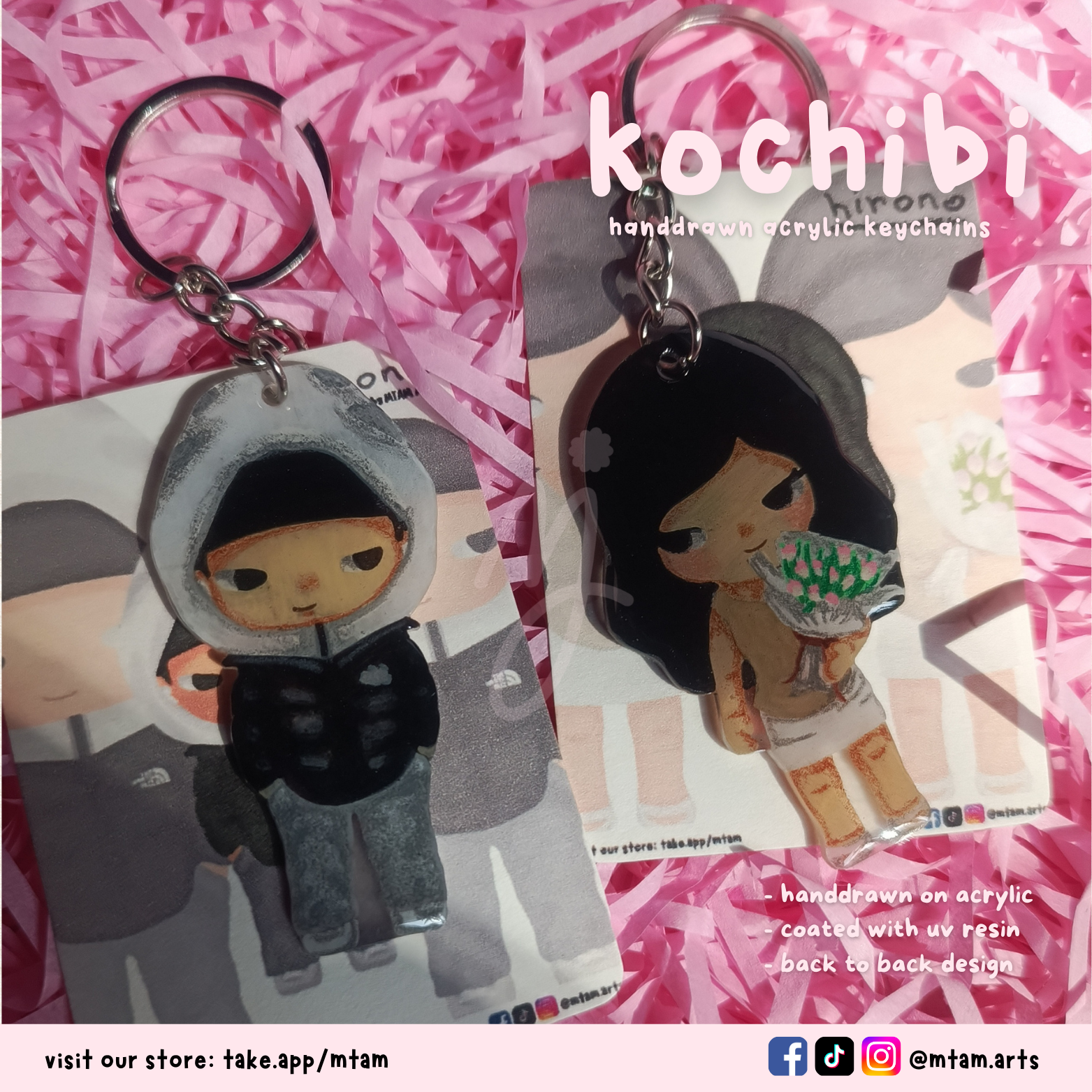 Handdrawn Kochibi Acrylic Keychains_0