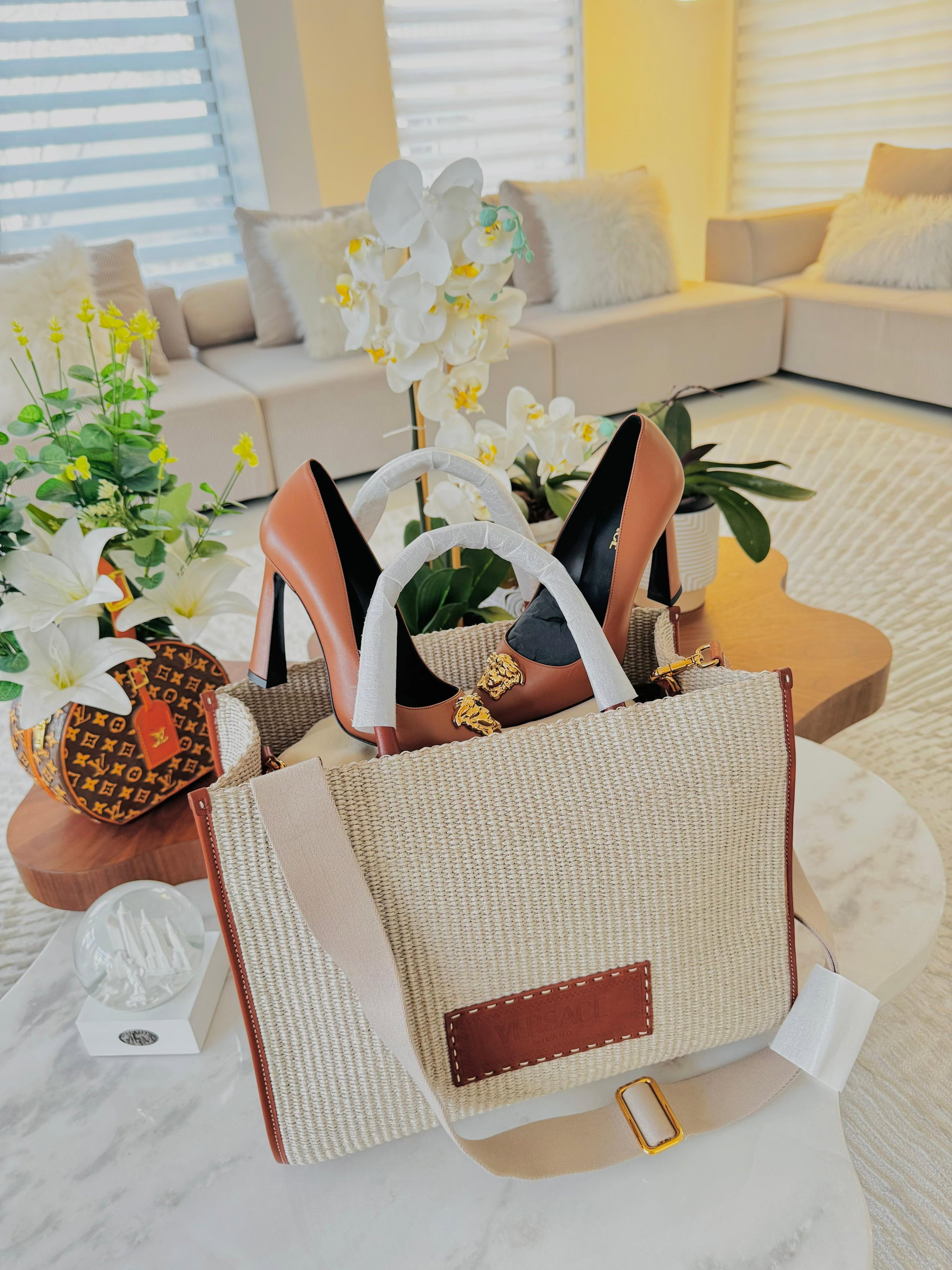 Bolsa Versace raffia - tote _2