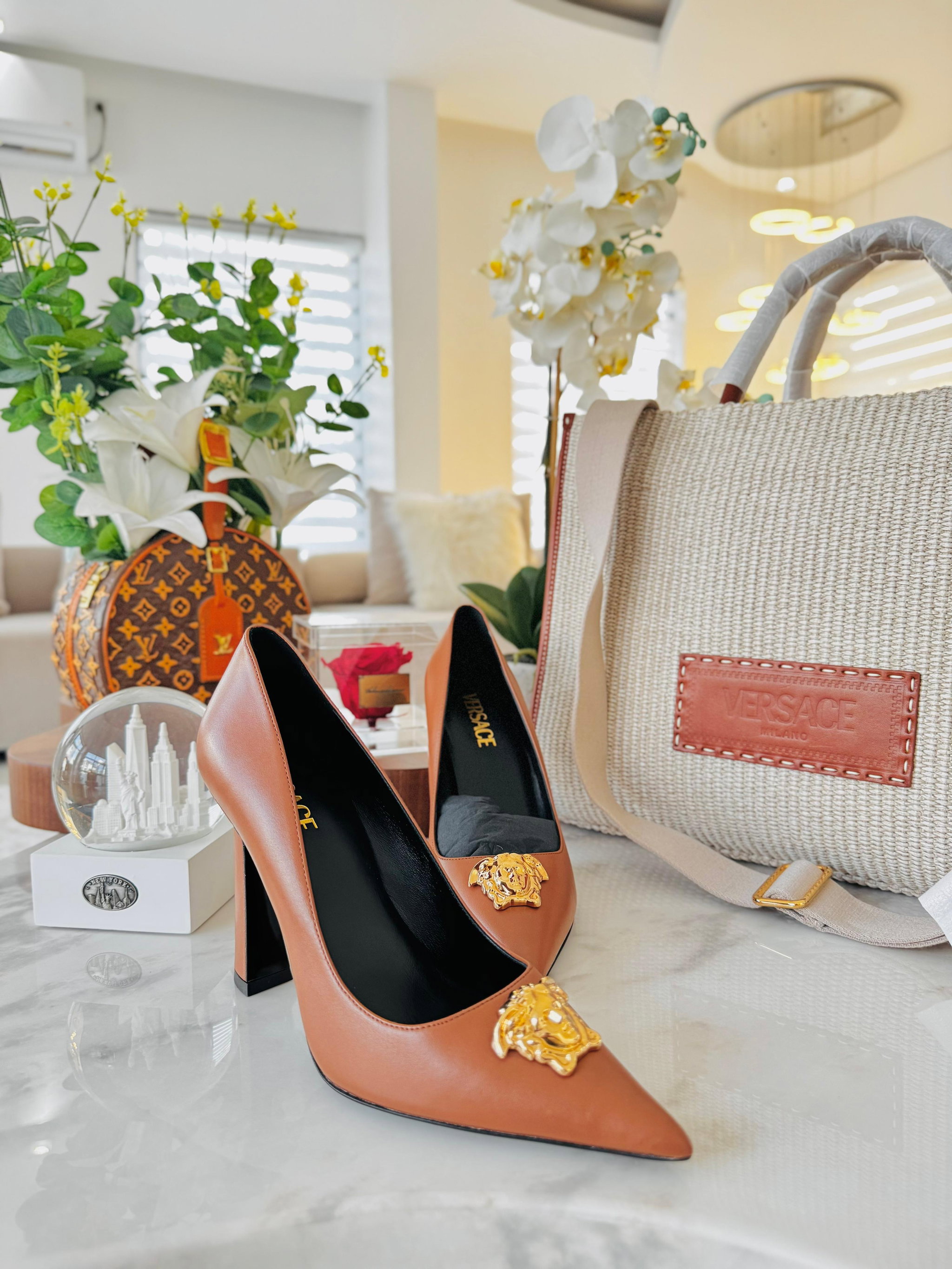 Bolsa Versace raffia - tote _4