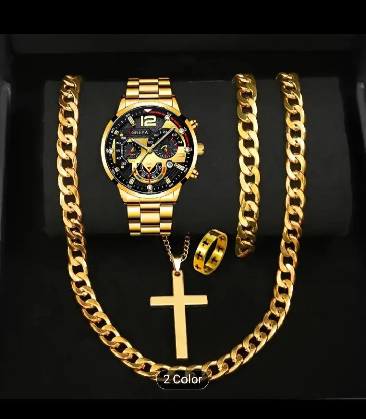 Luxury Gold-Plated Men's Jewelry Set _0