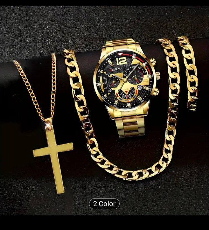Luxury Gold-Plated Men's Jewelry Set _1