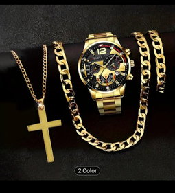 Luxury Gold-Plated Men's Jewelry Set 