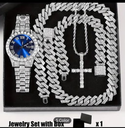 Luxury Ice-Plated Men's Jewelry Set 