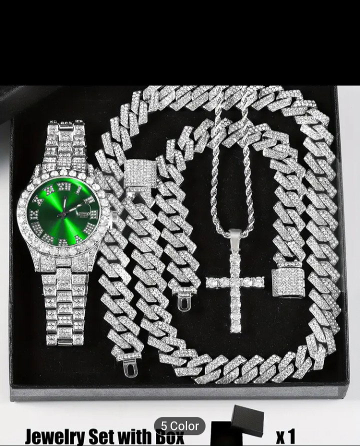 Luxury Ice-Plated Men's Jewelry Set _1