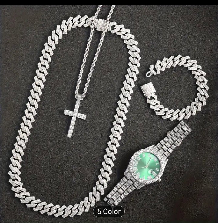 Luxury Ice-Plated Men's Jewelry Set _2