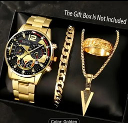 Watch with necklace bracelet and ring 