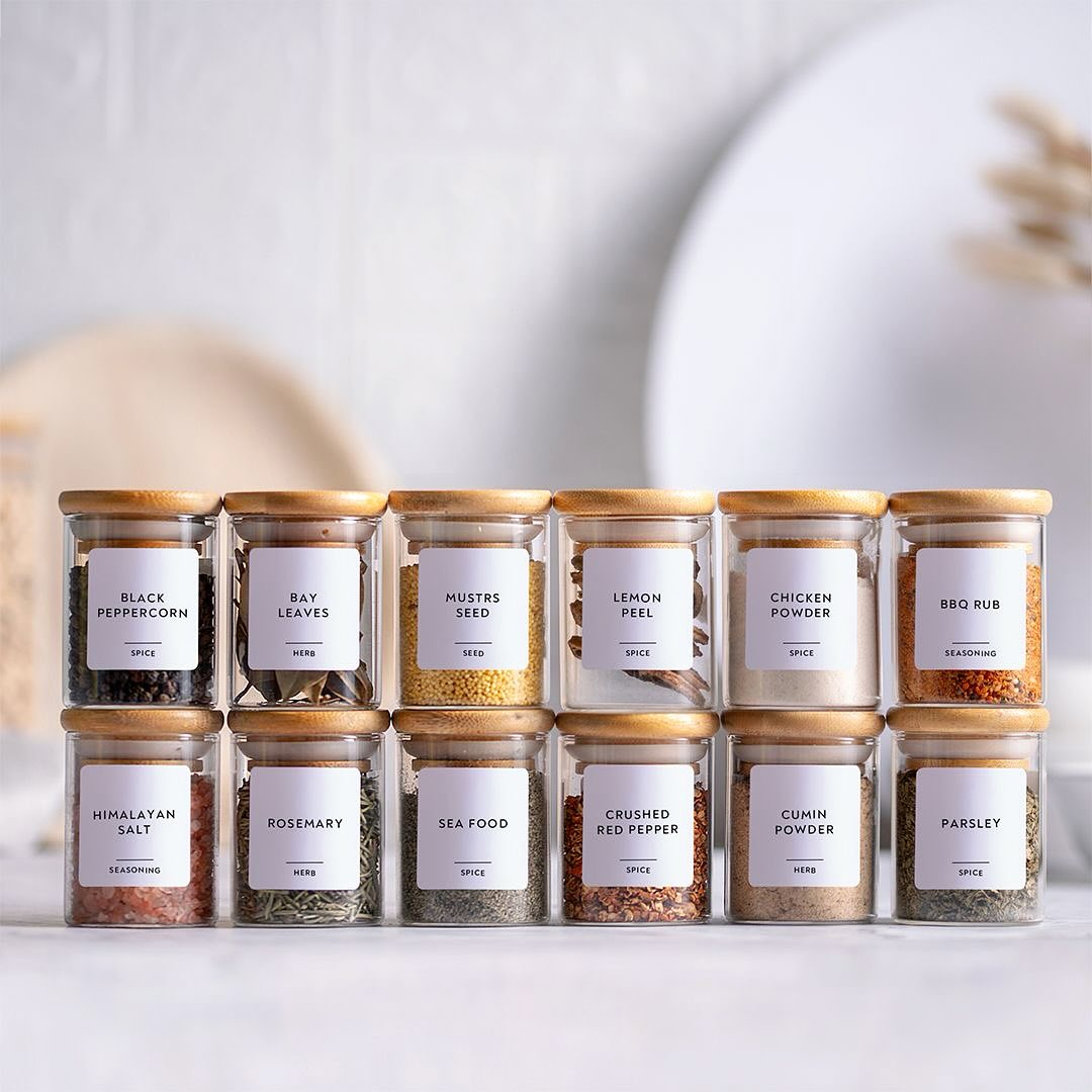 Lot de 12 Bocaux à Épices en Verre 250 ml_0