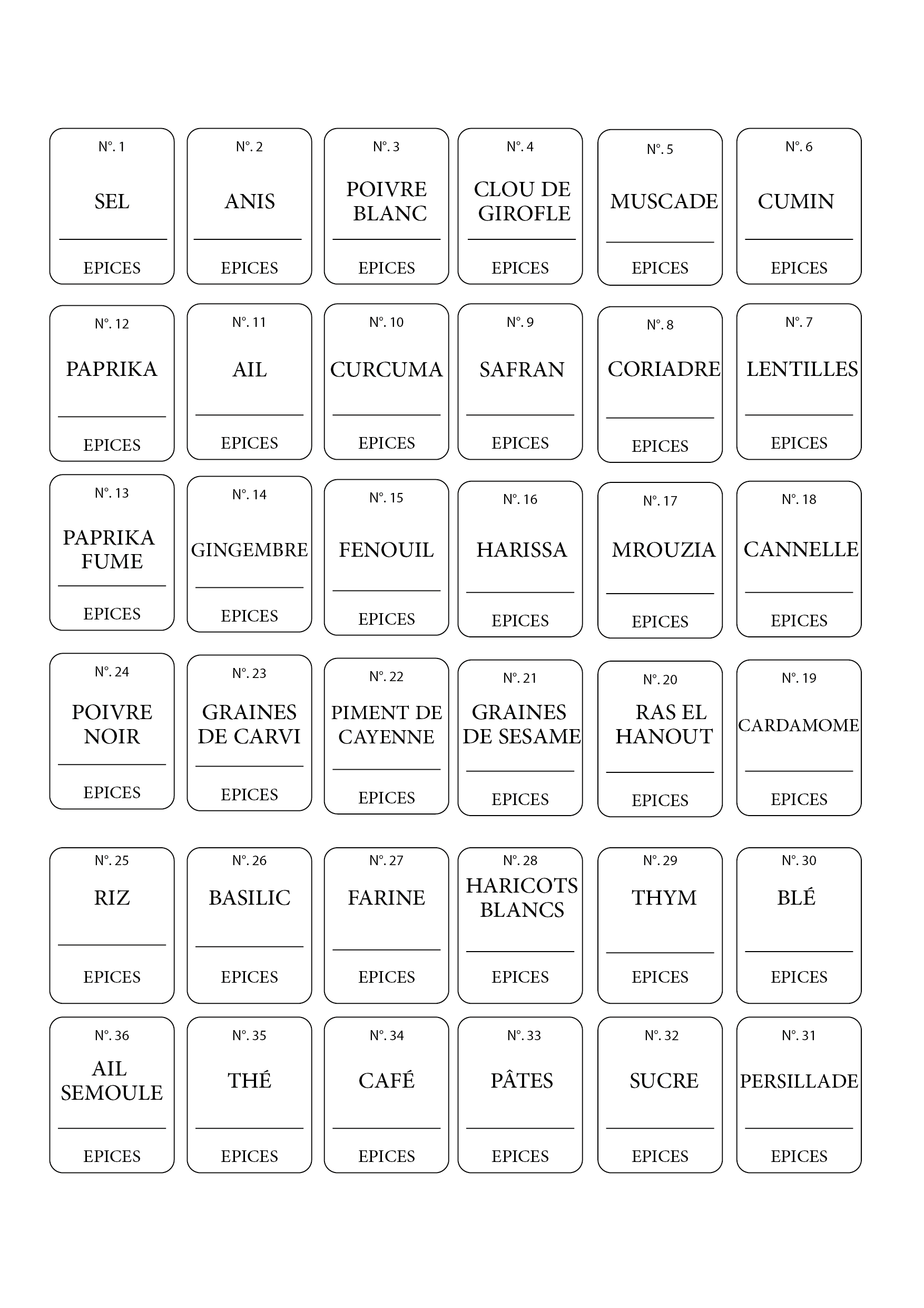 Lot de 34 Étiquettes pour Pots à Épices _3