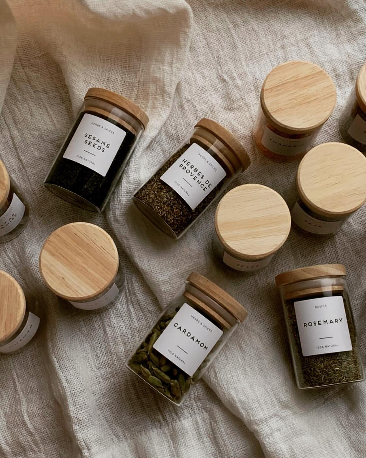 Lot de 34 Étiquettes pour Pots à Épices _1