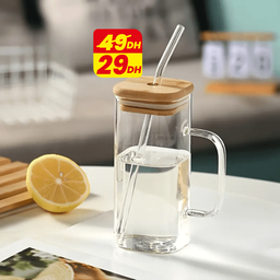 Tasse Avec Paille et Couvercle En Bois 500ml 
