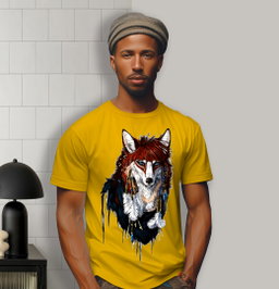 Tribal Wolf Majesty – Red Edition Graphic Tee