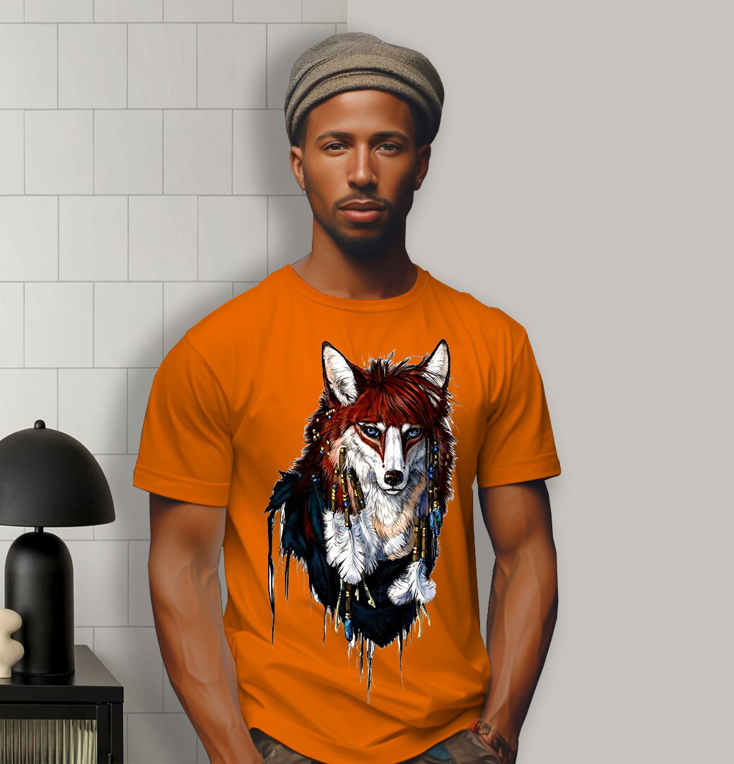 Tribal Wolf Majesty – Red Edition Graphic Tee_6