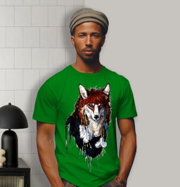 Tribal Wolf Majesty – Red Edition Graphic Tee