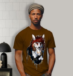 Tribal Wolf Majesty – Red Edition Graphic Tee
