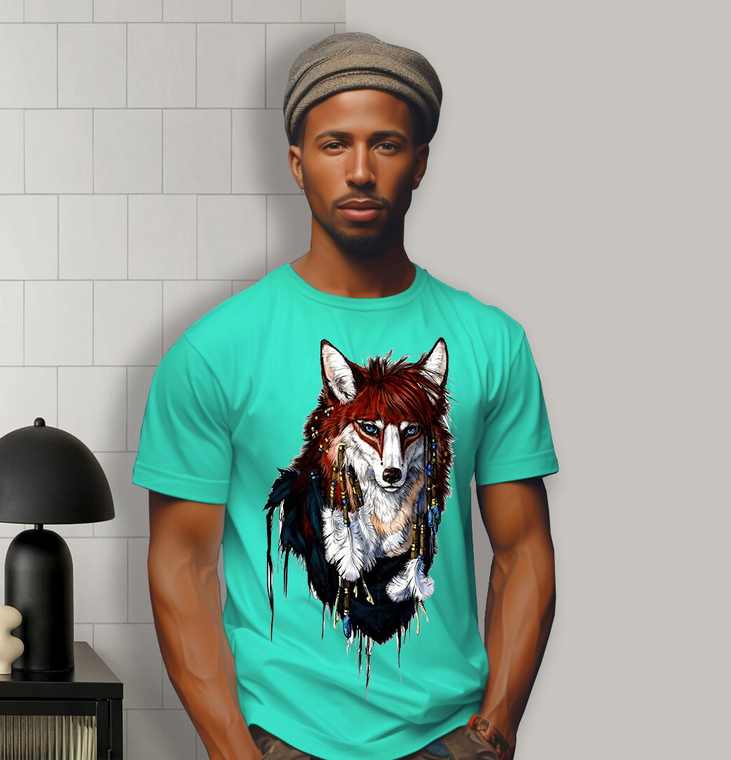 Tribal Wolf Majesty – Red Edition Graphic Tee_5