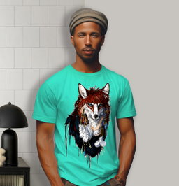Tribal Wolf Majesty – Red Edition Graphic Tee