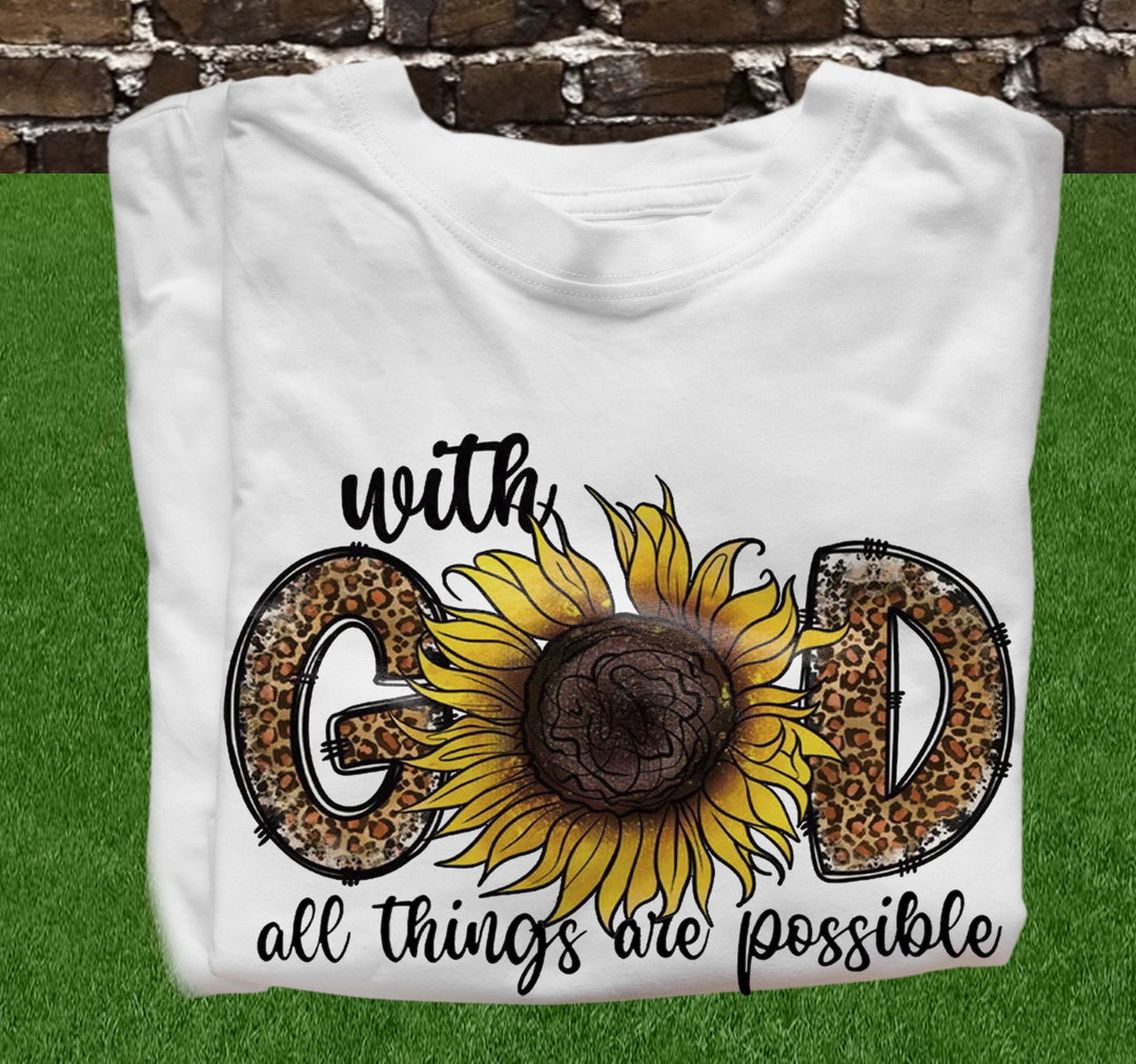 Trendy & Catchy: Faith & Florals: Sunflower and Leopard Print Faith T-Shirt