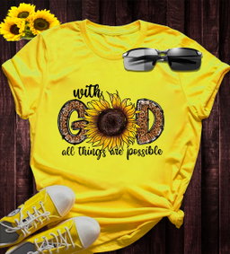 Trendy & Catchy: Faith & Florals: Sunflower and Leopard Print Faith T-Shirt
