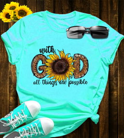 Trendy & Catchy: Faith & Florals: Sunflower and Leopard Print Faith T-Shirt