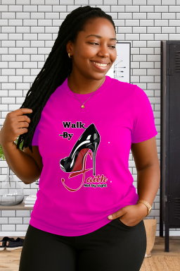 “Walk by Faith” Inspirational T-Shirt for Women | Bold, Faith-Driven Christian Apparel