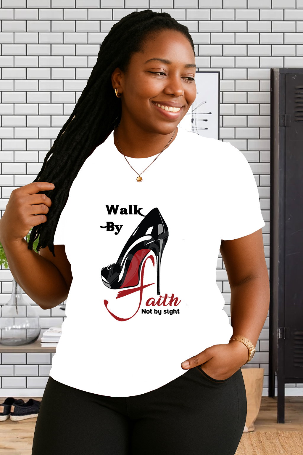 “Walk by Faith” Inspirational T-Shirt for Women | Bold, Faith-Driven Christian Apparel_3