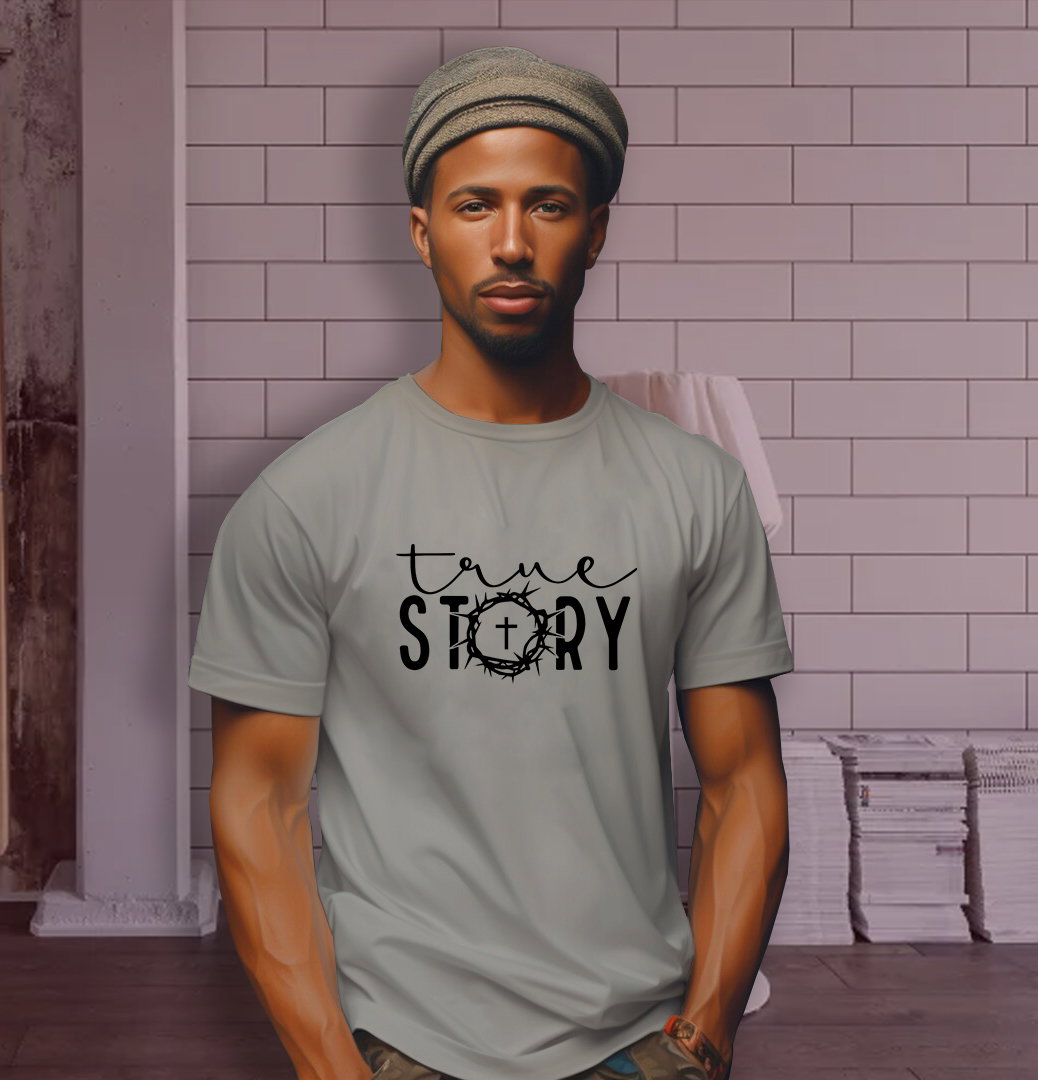 📝 True Story – Bold Faith T-Shirt That Declares the Gospel with Style_4