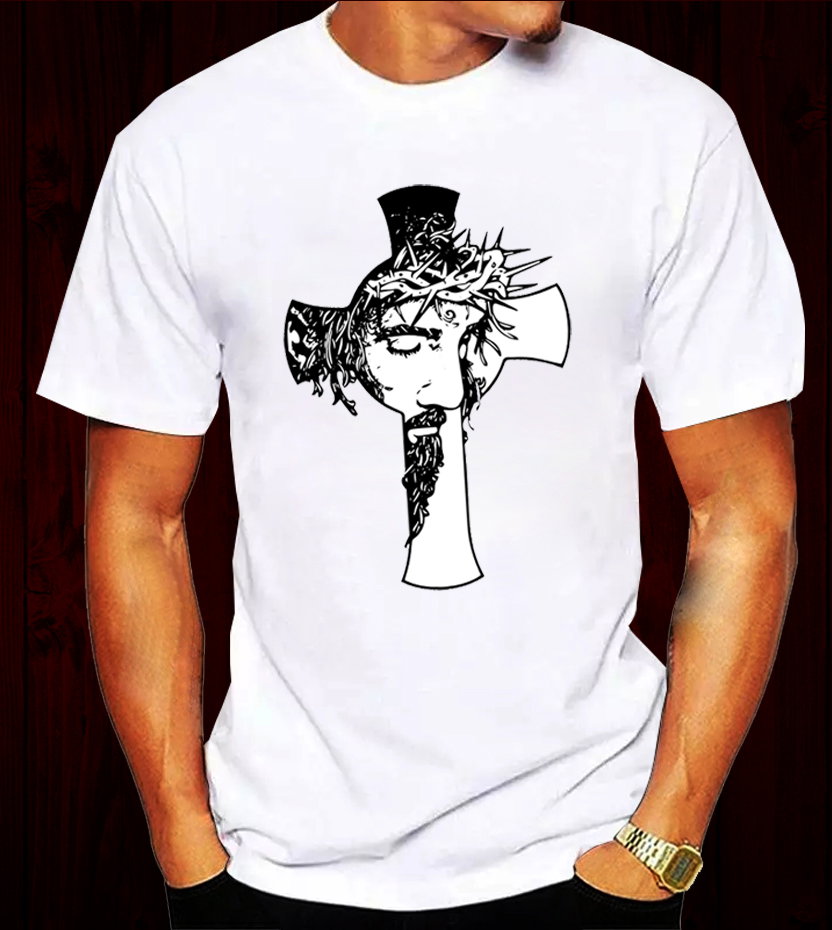 📝 The Cross & The Crown: Bold Christian T-Shirt with Jesus’ Face and Thorns (Copy)
