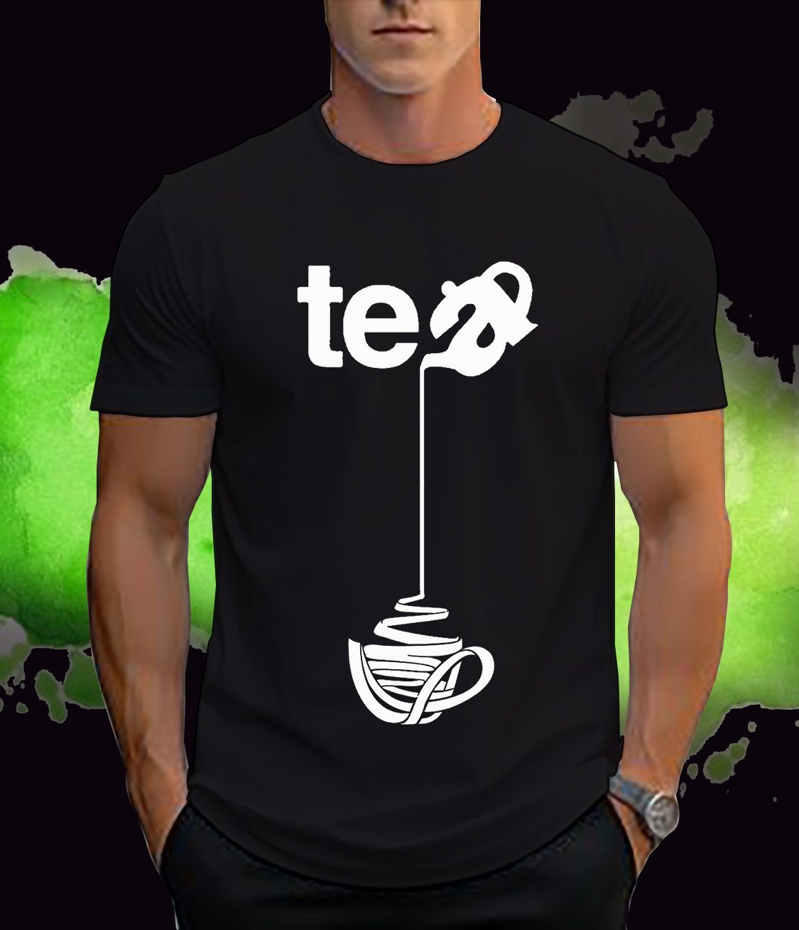 📝 Sip in Style: Creative Tea Pouring Graphic T-Shirt for Tea Lovers_1