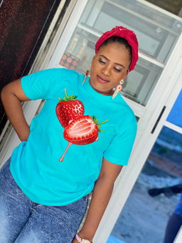 Sweet & Stylish: Strawberry Drip Graphic T-Shirt for a Fresh Look