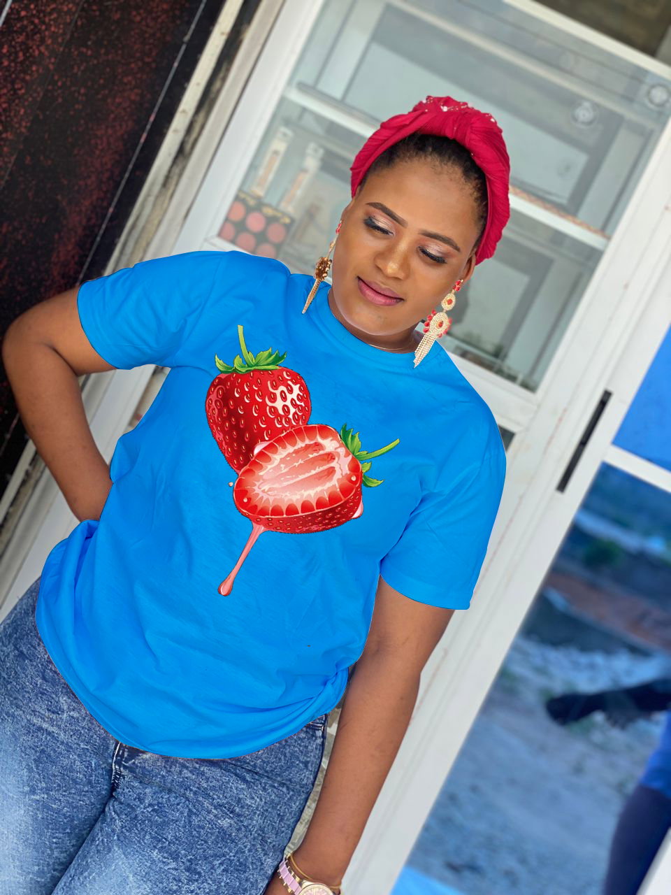 Sweet & Stylish: Strawberry Drip Graphic T-Shirt for a Fresh Look_6