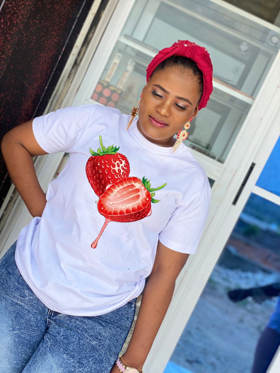 Sweet & Stylish: Strawberry Drip Graphic T-Shirt for a Fresh Look_8